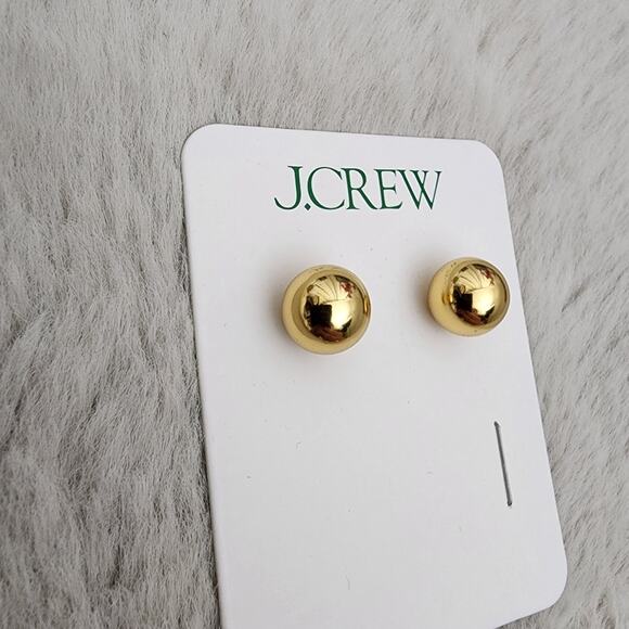 NEW J. Crew Dainty Gold Plated Ball Stud Earrings Shiny Matte Gold - Picture 4 of 8